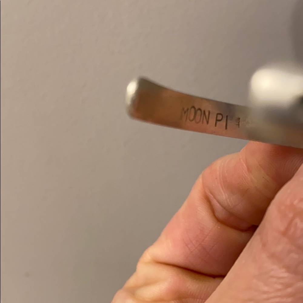 Moon Pi Sterling Silver Stamped Cuff - Picture 2 of 3